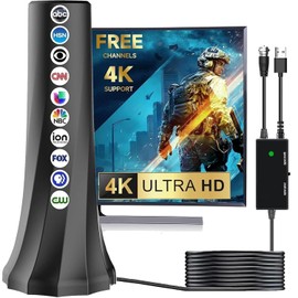 TV Antenna Indoor, Antenna for Smart TV Antenna for Local Channels, Support 4K 1080p with Signal Booster, All Older TV's -Signal Booster 16FT Coax HDTV Cable, Long Range HD Reception-2025 Upgrade