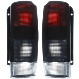 MiKaFex Tail Light Assembly Compatible With 1997-2001 Jeep Cherokee Passenger and Driver Side Brake Rear Lamp Red/Black Smoke Lens Taillights Replaces 4897399AA 4897398AA CH2800128 CH2801128