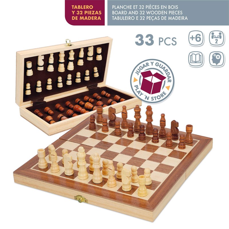 COLORBABY 45595 CB Games Wooden Chess Game No Colour