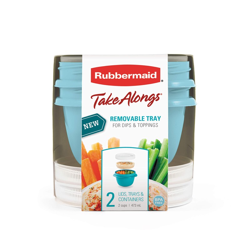 Rubbermaid TakeAlongs Snacking Food Storage Containers, 2 Cups Size -
