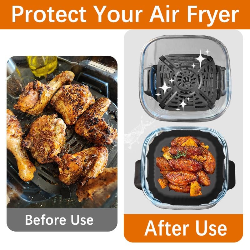 2Pcs Ninja Crispi Air Fryer Liners, Silicone Air Fryer Liners