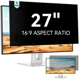 27 Inch Computer Privacy Screen for 16:9 Aspect Ratio Widescreen Monitor - Removable Anti Glare Blue Light Filter, Computer Privacy Shield