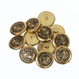 Mibo Buttons & Accessories 12pcs Metal Shank Button -36L(22mm ) with Crest/Wings/Crown/Shield/Ivy Design - Antique Gold MIB_EX_K239_AG_36L_12PC 7/8inch( 22mm) / Line 36