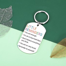 Raddimelo Inspirational Keychain, Valentines Day Gifts for Women Men, Little Reminder College Essentials for Girls Boys, Valentines Day Gifts for Women Men, Friends Coworkers Self Care Keychain