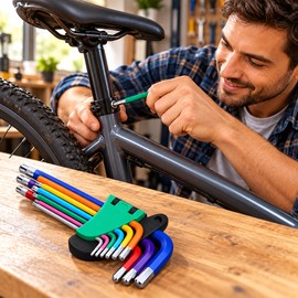 9-Piece Allen Key Set – Long Arm L-Wrench Hex Key Kit, 1.5mm to 10mm for Bicycle Repair, Furniture Assembly, and DIY Maintenance