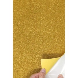 allgala 12 Pack Self-Adhesive Glitter EVA Foam Paper 8 x 12inch Sheets-Gold Color Self Adhesive - Perfect for Kids Art Craft Projects and Classrooms or Cosplay DIY Cutters Card Party Decoration