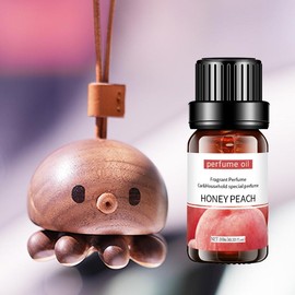 Veecent Octopus Car Air Freshener - Solid Wood Car Diffuser Lasting 60+ Days, Essential Oil Aromatherapy & Elegant Car Ornament Pendant - Specification: Aromatherapy diffuses fragrance + peaches