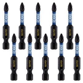 10 x Rennie Tools 50mm Long PZ1 Impact Screwdriver Driver Bits Set. Heavy Duty PoziDriv POZI No.1 Magnetic Screwdriver Bit Set. PZ1 Impact Driver Bits Pozidrive Screw Accessories.