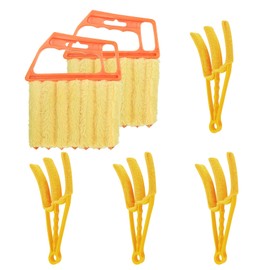 6pcs Window Venetian Blind Cleaner Duster Tool, Include 4pcs 7 Finger Blind Duster Brush & 2pcs Shutter Cleaner Brushes, Air Conditioner, Wood & Vinyl Blinds,for Blinds Air Conditioner Vent Keyboard