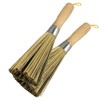 HugeDE 2 Pcs Traditional Natural Bamboo Wok Brushes Bamboo Pot