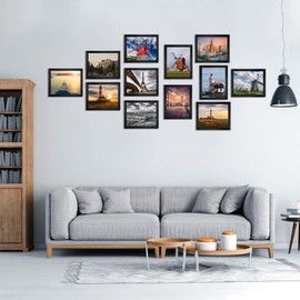 Giftgarden Black 8x10 Picture Frame Bulk, Multi 8 x 10 Photo Frames Set for Wall Hanging or Tabletop, 12 Pack