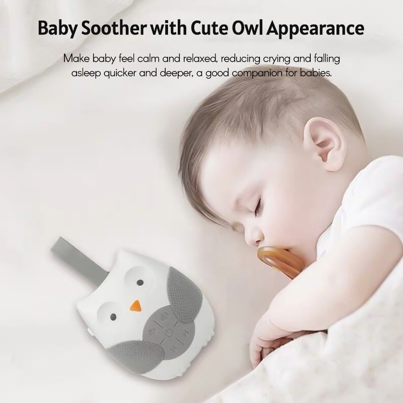 Portable Owl White Noise Machine Baby Soother with 10 Light