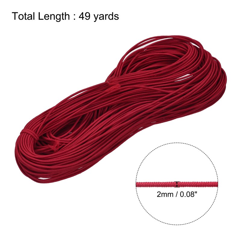 sourcing map 49 Yards(45m) Elastic Cord Bracelets Stretchy String 2mm