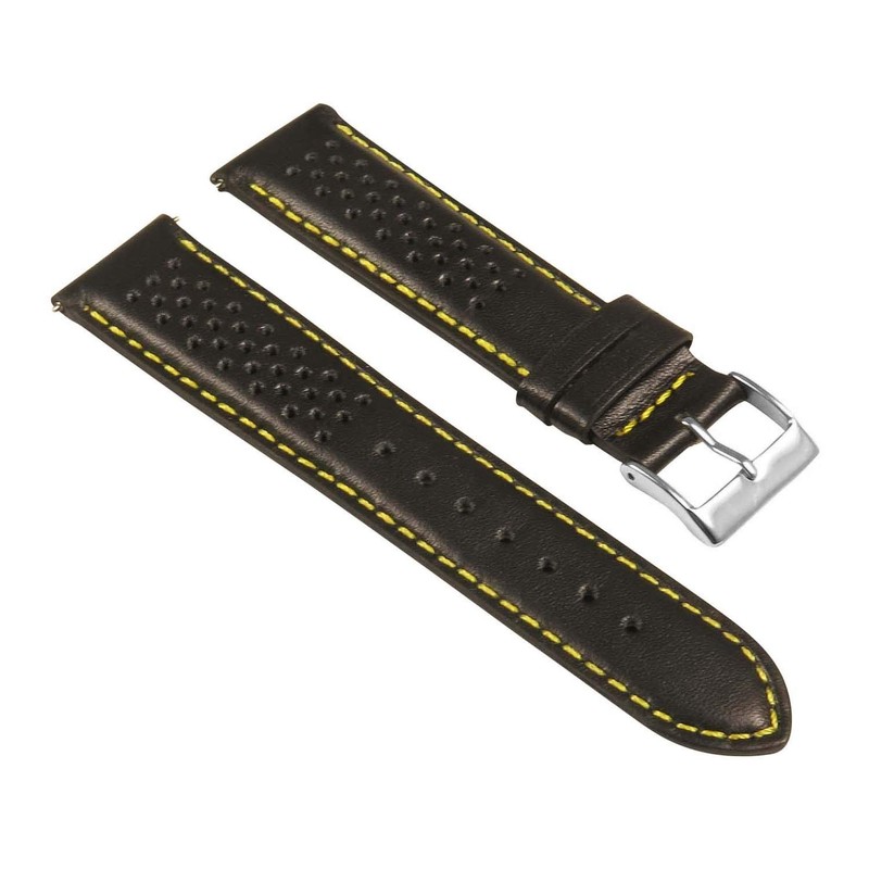 StrapsCo Perforated Leather Rally Quick Release Watch Band Strap -