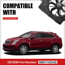 Engine Radiator Cooling Fan Assembly Compatible with 2010-2011 SRX 3.0L 2012-2016 SRX 3.6L, 12V Car Engine Cooling Fan Replacement