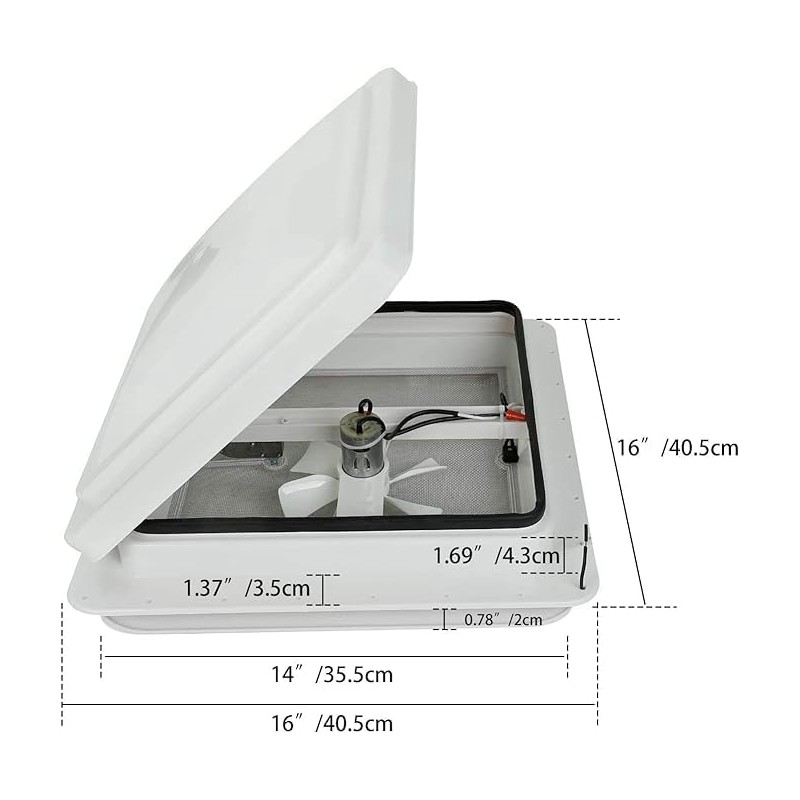 wangtney 1 Pack 14" RV Roof Vent for Camper Trailer