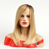 NiceToBuy Umeet Middle/Shoulder Length Ombre Blonde Dark Brown Roots Medium