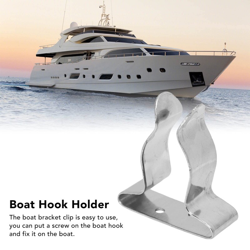 Stainless Steel Boat Hook Spring Clamp Holder Bracket Clip Versatile