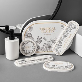 Roed Bathroom Multipurpose Diatomaceous Earth Soap Base Tray Jungle (Long) 52ea