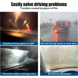 Renhe ingenuity Car glass oil film cleaner,Car oil film cleaning brush,Oil Film Remover for Glass,Glass Cleaner for Home and Auto Windows Cleaning （2PCS