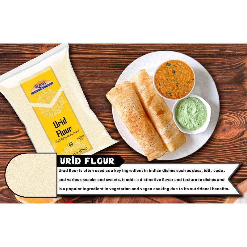 Rani Urid/Urad Flour (Black Matpe Beans Flour) 14oz (400g) ~