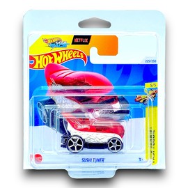 Hot Wheels Sushi Tuner (Red,White & Black Let's Race) 5/5 Fast Foodie - 2024-225/250 (Short Card) - includes a KLAS Car Keeper Protector Case - HRY88