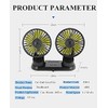 Queta Queta Dual-Head Car Fan 5V Electric Auto Cooling Fan