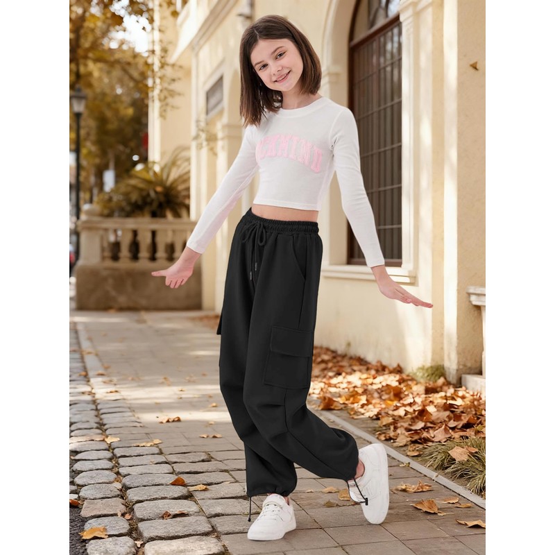 Rolanko Pantaloni Sportivi da Ragazza, con Elastico in Vita Pantaloni
