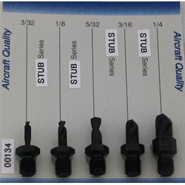 Drill Bits Short Length Threaded Shank, Stub Series Drill Bit Set 4 Tight Fit Tools 00134