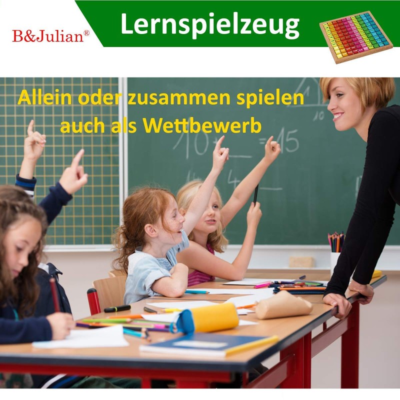 B & Julian® Wooden Calculation Board Multiplier Table The Small