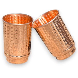 4YORKARE Pure Copper Tumblers Set of 2 – 12 oz Hammered Moscow Mule Mugs for Daily Hydration & Cocktail Parties | Handcrafted Copper Cups for Beverages | Ideal Gift Set