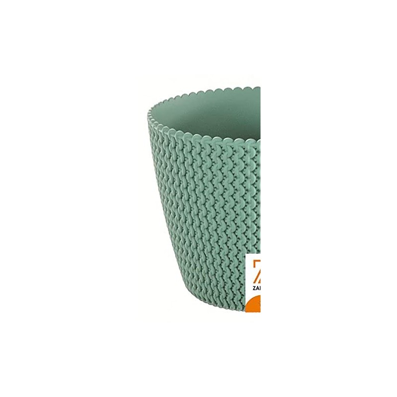 Zanvic Flowerpot splofy 2, Effect Knitted Fabric, 16 cm, Mint,