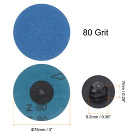 HARFINGTON 25pcs Quick Change Sanding Discs 3" 80 Grit R-Type Roll Lock Zirconia Conditioning Disc Sandpaper for Die Grinder Grinding Fast Cutting, Dark Blue