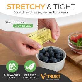 Orblue Silicone Stretch Lids 6-Pack Small for Fresh Food Storage - Seal in Flavors, Keep Food Fresh and Reduce Waste Yellow