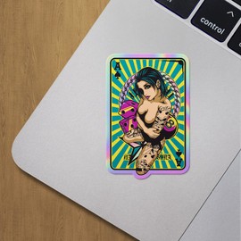 Holographic Decal Stickers of Beauty Girl Premium Waterproof Vinyl Decal Stickers for Laptop Phone Accessory Helmet Car Window Mug Tuber Cup Door Wall Decoration ANDVER3g95061HO