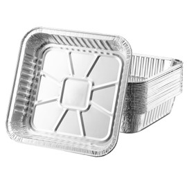 Priksia 30 Pcs Aluminum Foil Tray 8 Inch Square Foil Baking Trays Tin Foil Trays Disposable Foil Trays Air Fryer Liner for Baking,Cooking,Oven,Air Fryer