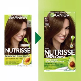 Garnier Nutrisse 50 Medium Natural Brown Truffle Hair Color Permanent Dye Pack