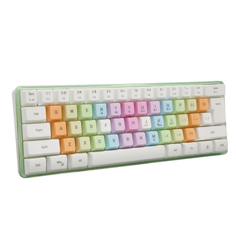 61 Keys Mechanical Keyboard RGB Backlight Colorful Keycaps Mini Wired