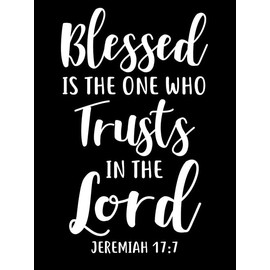 Blessed is The One Who Trusts in The Lord Stickers, Jeremiah 17:7 Bible Verse Decals, Christian Vinyl for Cars, Laptops (3 x 4 inch)