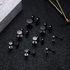 YADOCA 8 Pairs Black Stud Earrings for Men Women Stainless