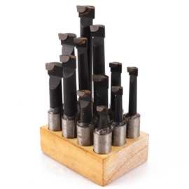 Oudtinx 12-Piece 3/4" Boring Bar Set - C6 Carbide Tipped Lathe Tools Kit for Metal Turning, Drilling, Milling (Includes Base)