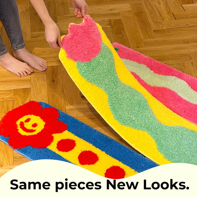 Modular Play Rug Set, 3-Piece Washable Area Rug, Soft Interactive