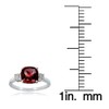 Ice Gems Sterling Silver Created Ruby Red and Cushion-cut Ring,