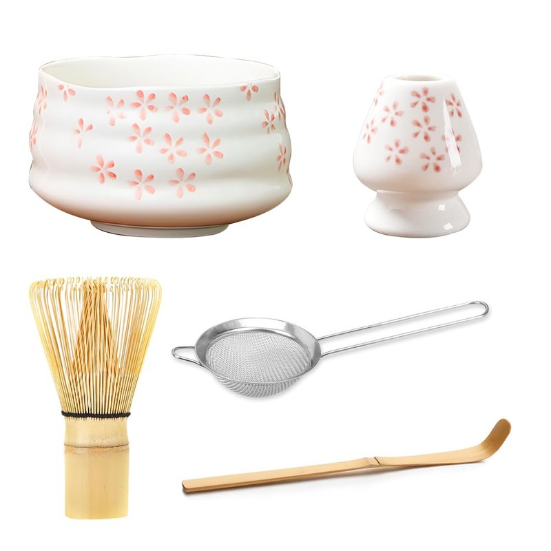 XPJBKC Matcha Whisk Set, 5 PCS Matcha Set Pink, Reusable