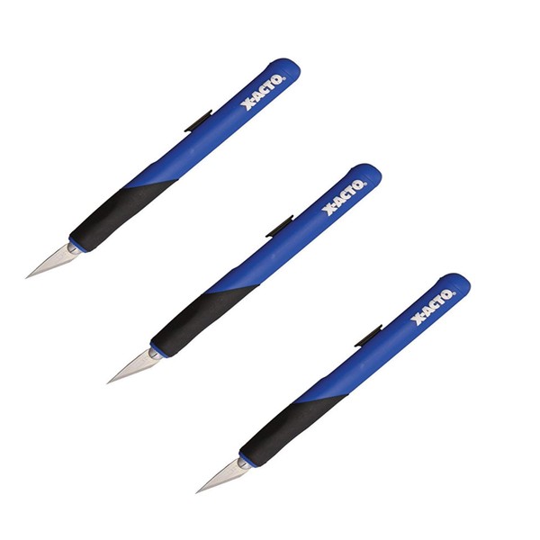 ELMERS X-Acto Retract-A-Blade Knife, 11 Blade-Blue/Black (X3204), 3 Pack