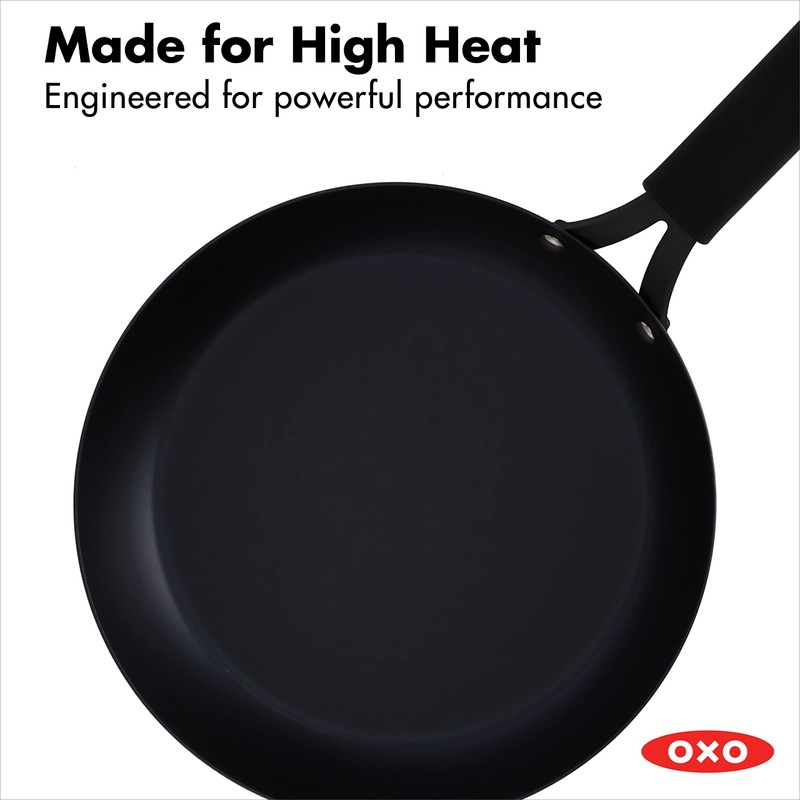 OXO Obsidian Pre-Seasoned Carbon Steel, 10" Frying Pan Skillet with