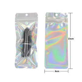 100Pcs Aluminum Foil Mylar Bags Matte Translucent Clear Front Plastic Ziplock Bags with Hang Hole Tear Notch Zipper Pouch Food Saver Bag Short Term Food Storage Packaging 2.3x11in (6x28cm)
