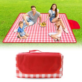 Picnic Blanket Waterproof Beach Blanket Picnic Blankets Picnic Mat Red White Checked Picnic Blanket Camping Blanket with Carry Handle Picnic Blanket Camping Pad Beach Mat Beach Deck Large Beach