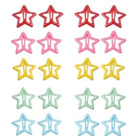 Bangs Hair Clips, Set of 20, Star-shaped Hair Clips, Colorful Hair Clips, Metal Hair Clips, Cute, Bangs, Hair Ornament, Hair Clips, Stylish, Mini Hairpin