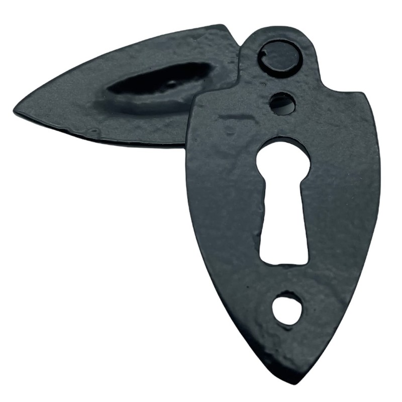 Black Antique Keyhole Cover Escutcheon with Screws